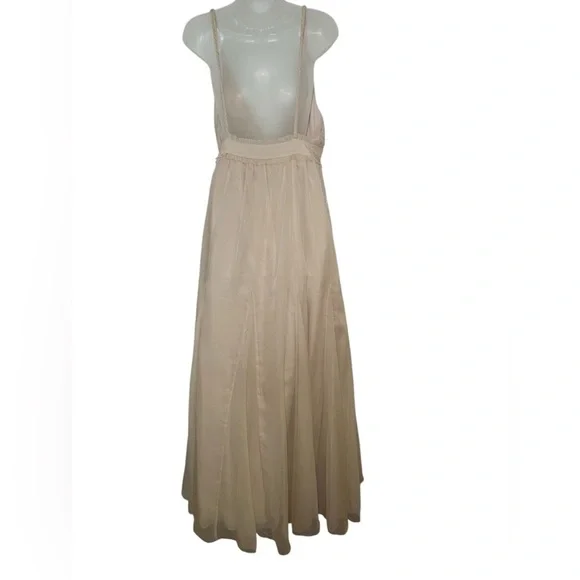 Alice + Olivia Carisa Champagne Grecian Gown Dress Size 10 NWT - Picture 3 of 11